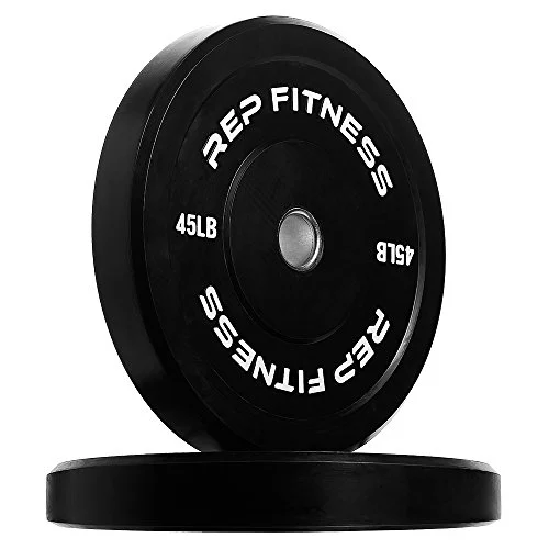 REP Fitness Rubber Bumper Plates, 45 LB Pair