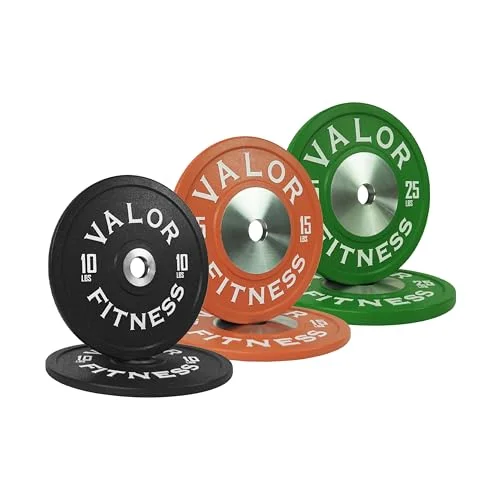 Valor Fitness Competition Urethane Bumper Plates, 100 LB Set