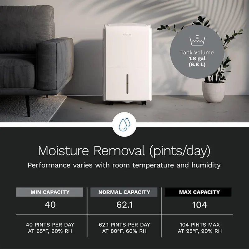 hOmeLabs 40-Pint Dehumidifier with Built-In Pump