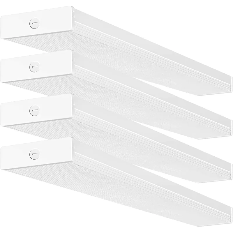 Hykolity 4FT LED Wraparound Light (4-Pack, Selectable CCT/Wattage)