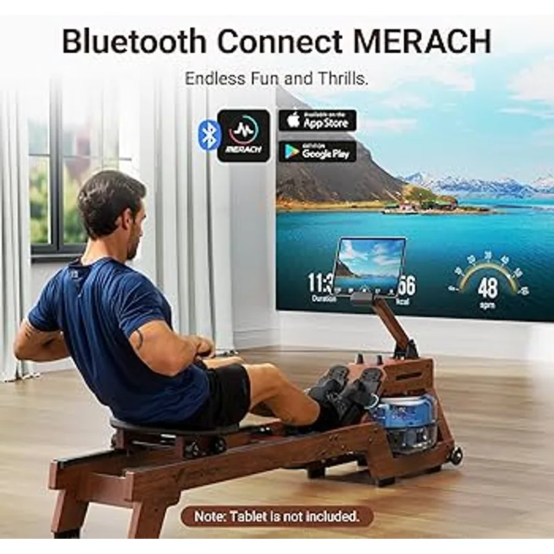 MERACH Wood Water Rowing Machine
