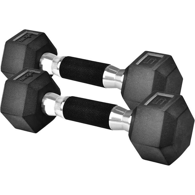 Yes4All 5-30 lb Rubber Encased Hex Dumbbell Pairs Set